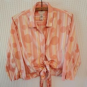 Liz Claiborne Pink Crop Top Blouse